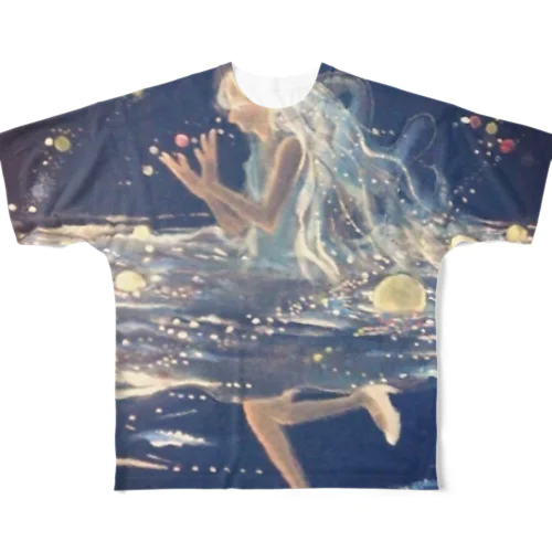 宇宙魔女の遊泳 All-Over Print T-Shirt