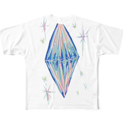プリズム水晶 フルグラフィックTシャツ