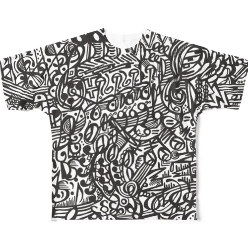 楽譜柄 All-Over Print T-Shirt