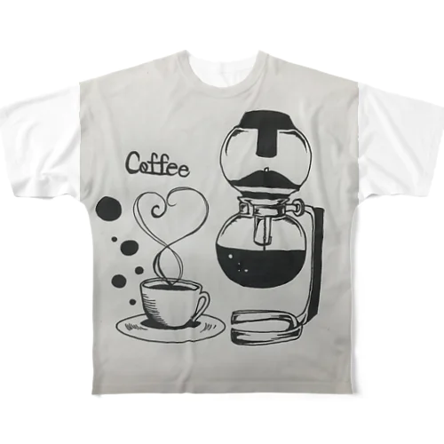 喫茶Coffee フルグラフィックTシャツ