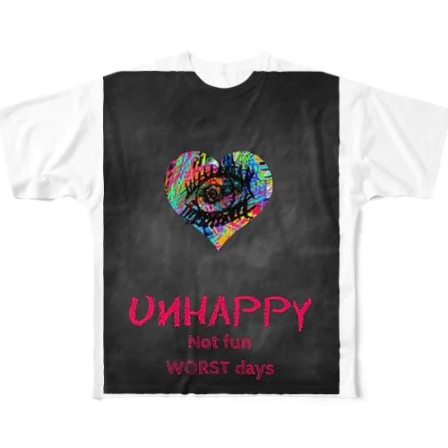 Unhappy フルグラフィックTシャツ