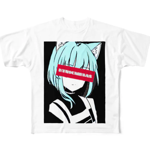 電脳猫耳少女 フルグラフィックTシャツ