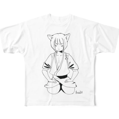 狐耳男子くん、正座する。 All-Over Print T-Shirt