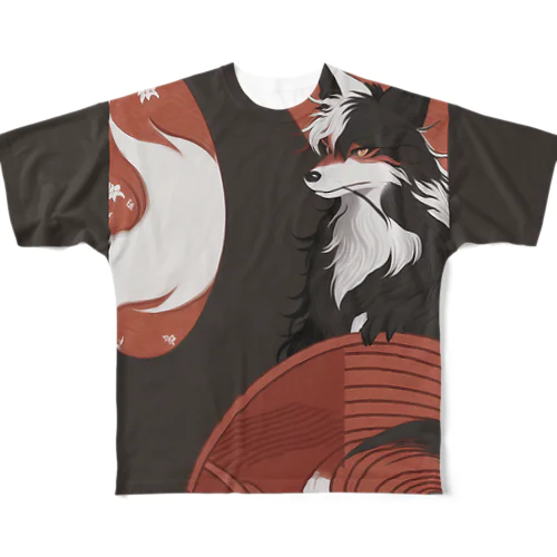 狐花札 フルグラフィックTシャツ