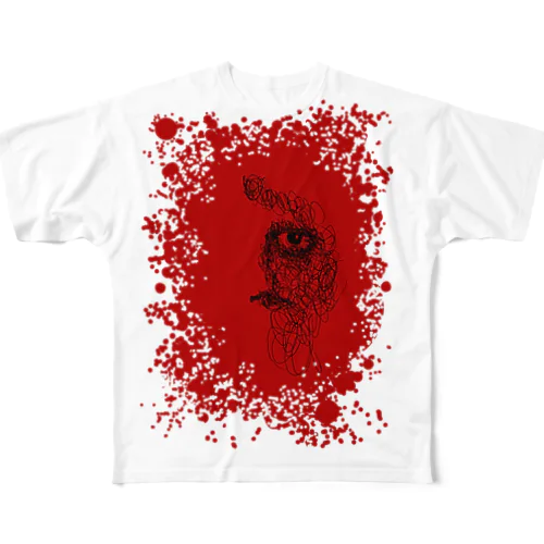 ラフ画 No.3 BLOOD フルグラフィックTシャツ