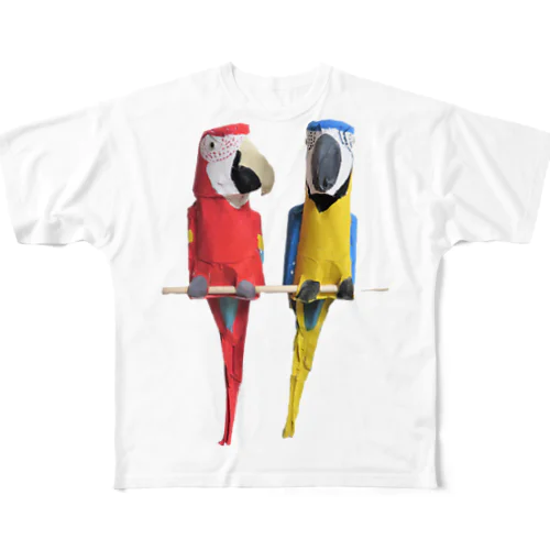 紙コップのコンゴウインコ All-Over Print T-Shirt