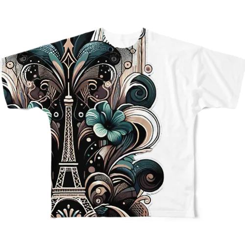 パリジャンの優雅 フルグラフィックTシャツ