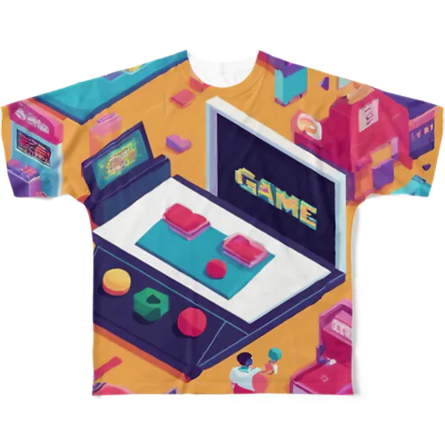 アーケードゲーム フルグラフィックTシャツ