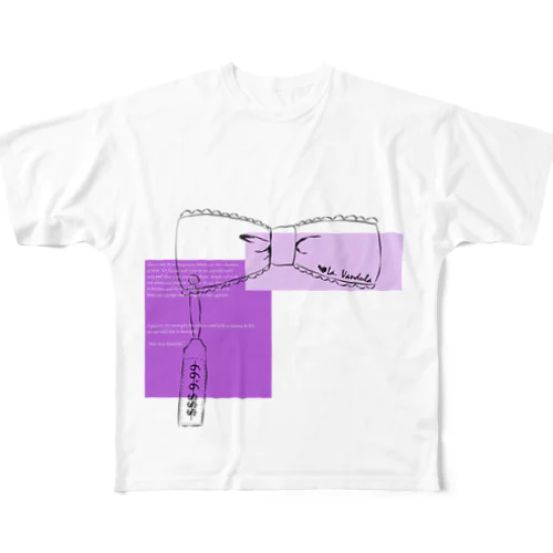 Tagged Ribbon All-Over Print T-Shirt