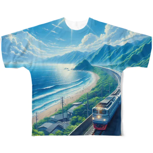 夏の列車 All-Over Print T-Shirt