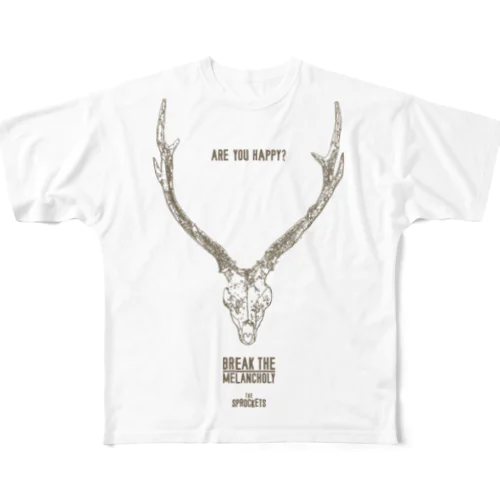 The Sprockets　”Happy DEER” All-Over Print T-Shirt