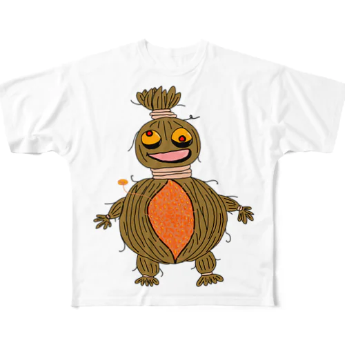 呪わない藁人形（納豆） フルグラフィックTシャツ