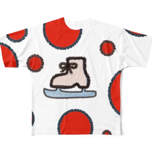 ドットスケート靴 All-Over Print T-Shirt