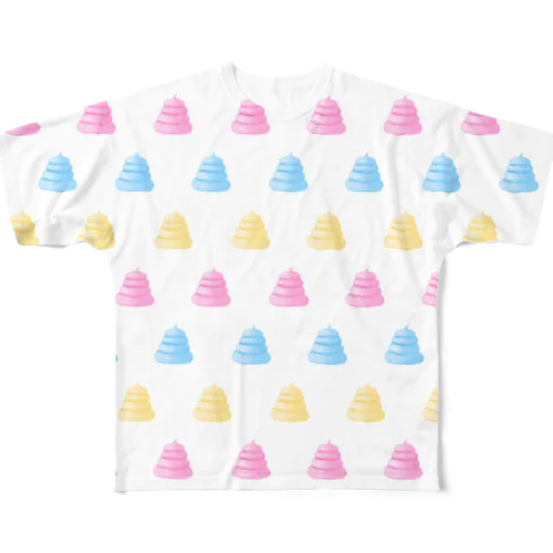 夢かわいいうんこ柄グッズ All-Over Print T-Shirt