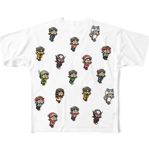 オタクキャッチ/オタクくんフルグラフィックTシャツ All-Over Print T-Shirt