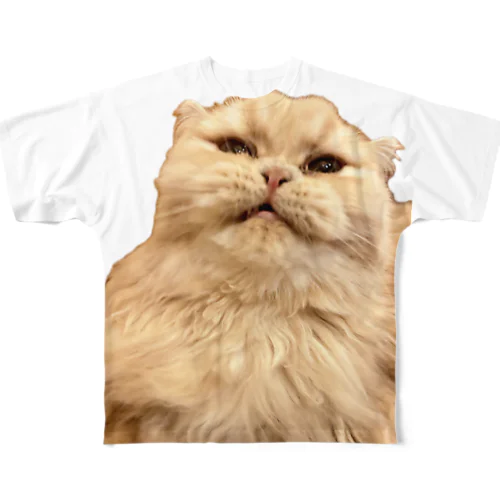 怒る猫 All-Over Print T-Shirt