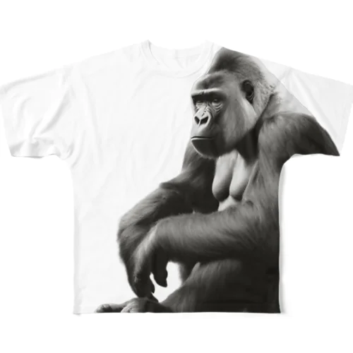 BIG GORILLA (white) フルグラフィックTシャツ