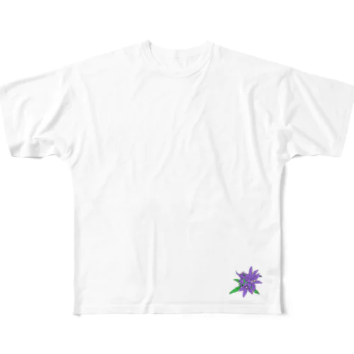 ［ユニセックス］カンパニュラ（風鈴草） All-Over Print T-Shirt
