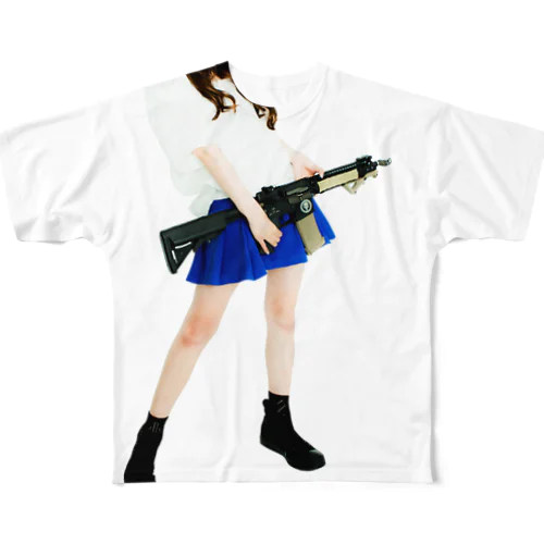 grumble gun girl  フルグラフィックTシャツ