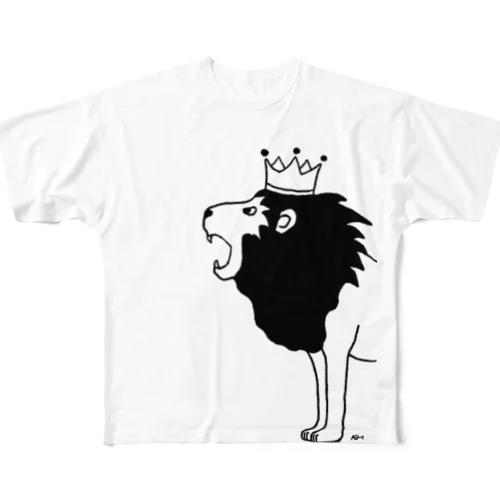 ライオンキング B 動物イラスト フルグラフィックTシャツ