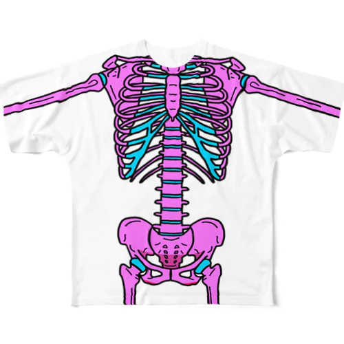 オリジナル　骨T（ピンク系） All-Over Print T-Shirt