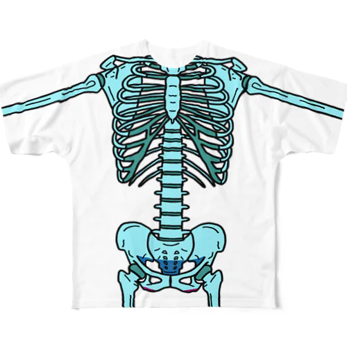 オリジナル　骨T（薄ブルー系） All-Over Print T-Shirt