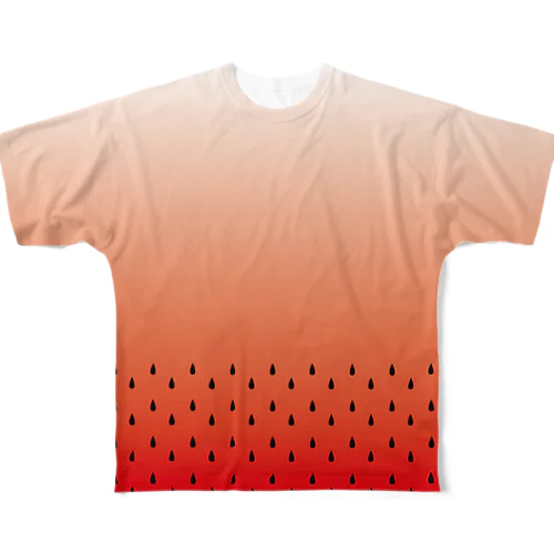  スイカT赤 フルグラフィックTシャツ