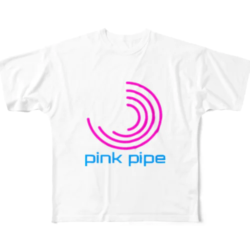 PINK PIPEロゴマーク フルグラフィックTシャツ