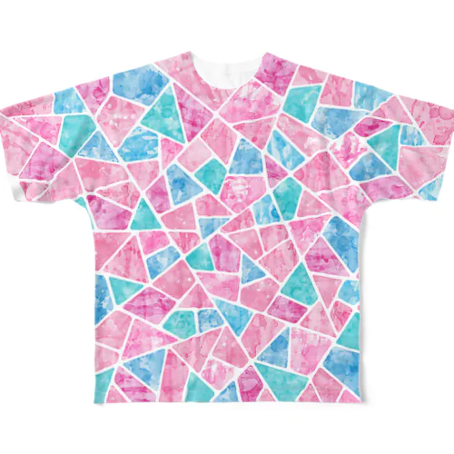 水彩タイル2 All-Over Print T-Shirt