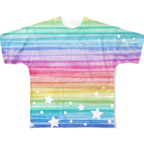 水彩　星1 All-Over Print T-Shirt