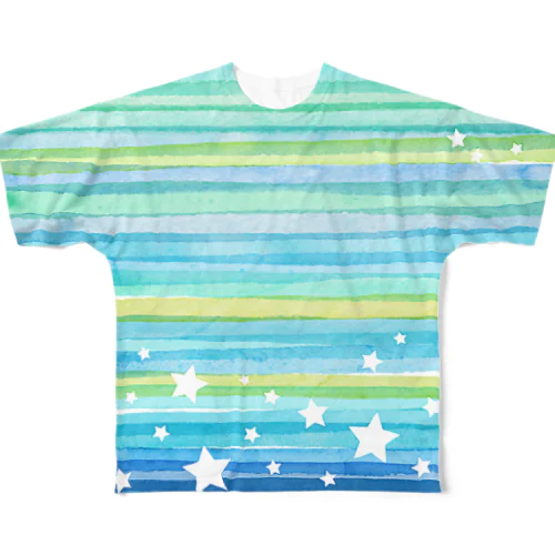 水彩　星2 All-Over Print T-Shirt