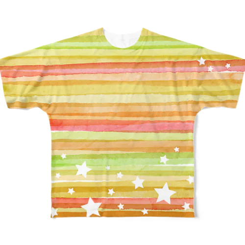 水彩　星4 All-Over Print T-Shirt