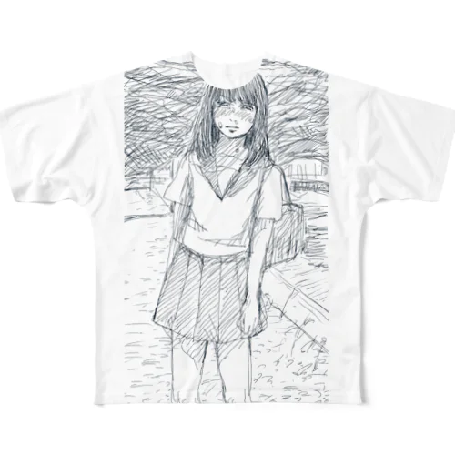 土手 フルグラフィックTシャツ