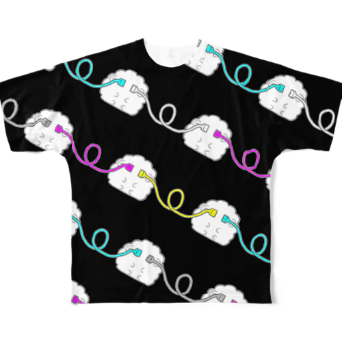 つながるねんねくんBLACK All-Over Print T-Shirt