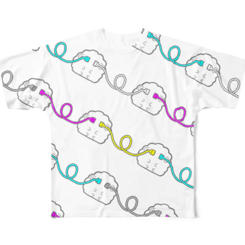 つながるねんねくんWHITE All-Over Print T-Shirt