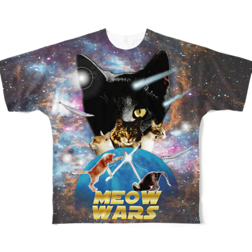 meow wars フルグラフィックTシャツ