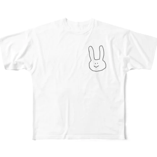 感情のないうさぎ フルグラフィックTシャツ