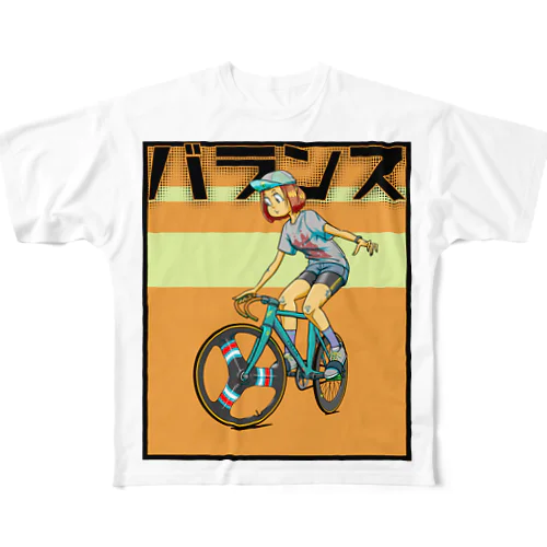 バランス (inked fixie girl) All-Over Print T-Shirt