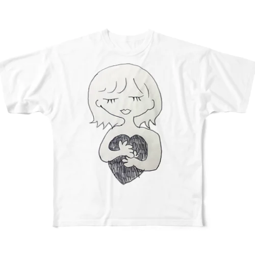 ハートまもこちゃん フルグラフィックTシャツ