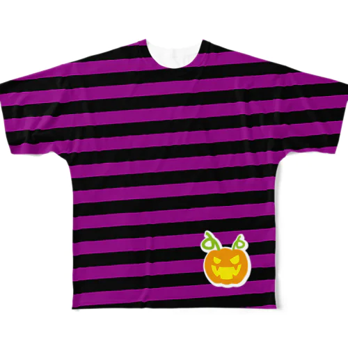 ハロウィンかぼちゃ フルグラフィックTシャツ