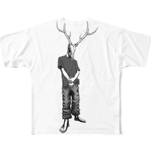 鹿男【DEERMAN】 フルグラフィックTシャツ