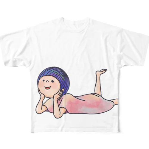 なんでもできる子「今日は何しようか」 フルグラフィックTシャツ