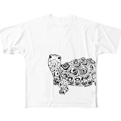 ダイヤモンドバックテラピン　黒線  All-Over Print T-Shirt