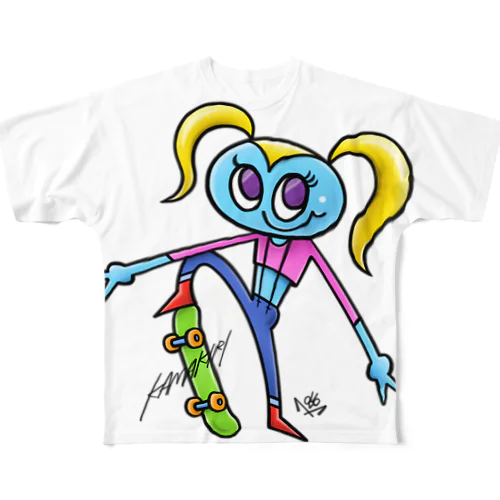 skate girl All-Over Print T-Shirt