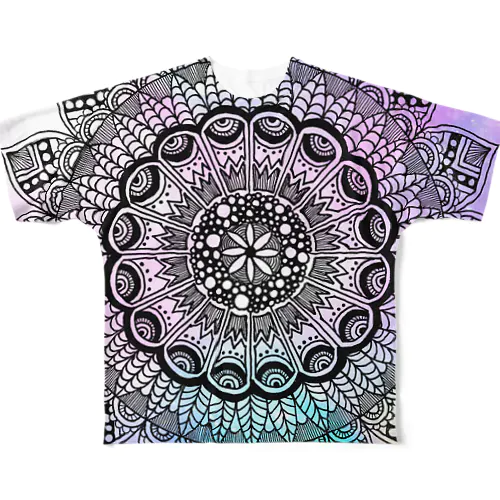 mandala color フルグラフィックTシャツ