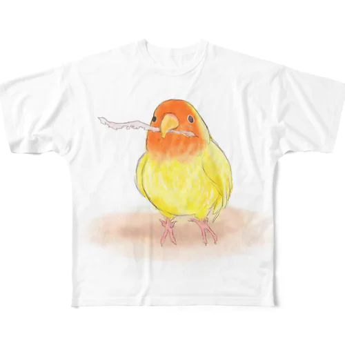 コザクラインコ　レイ【まめるりはことり】 All-Over Print T-Shirt