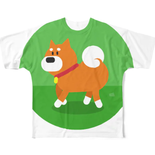 柴犬さんぽ フルグラフィックTシャツ