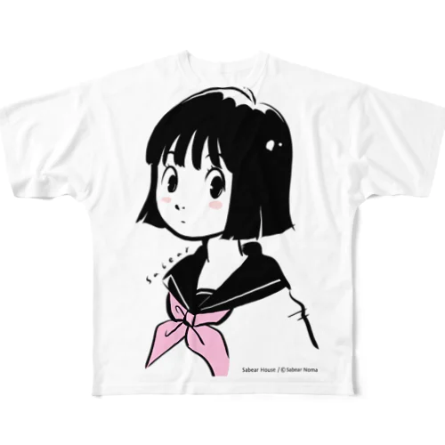 セーラー少女_ウェア フルグラフィックTシャツ