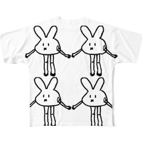 ナマ足うさぎ  4倍速☆ All-Over Print T-Shirt