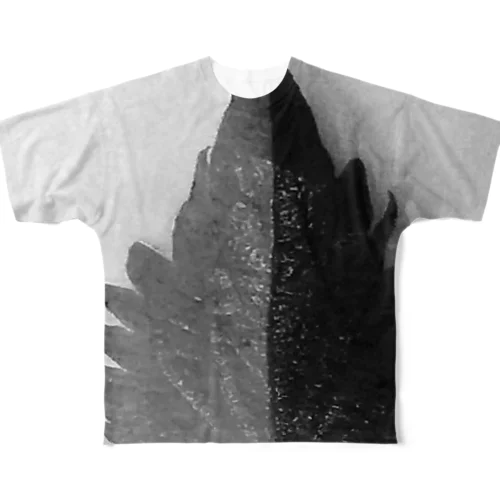 半分な紫蘇　白黒 All-Over Print T-Shirt